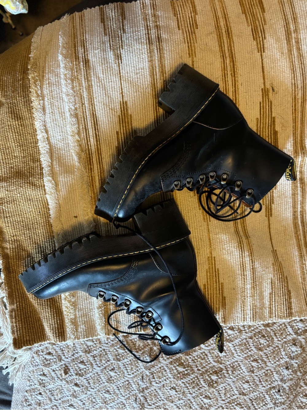Dr. Martens Women's Black Lace-Up Platform Combat Boots